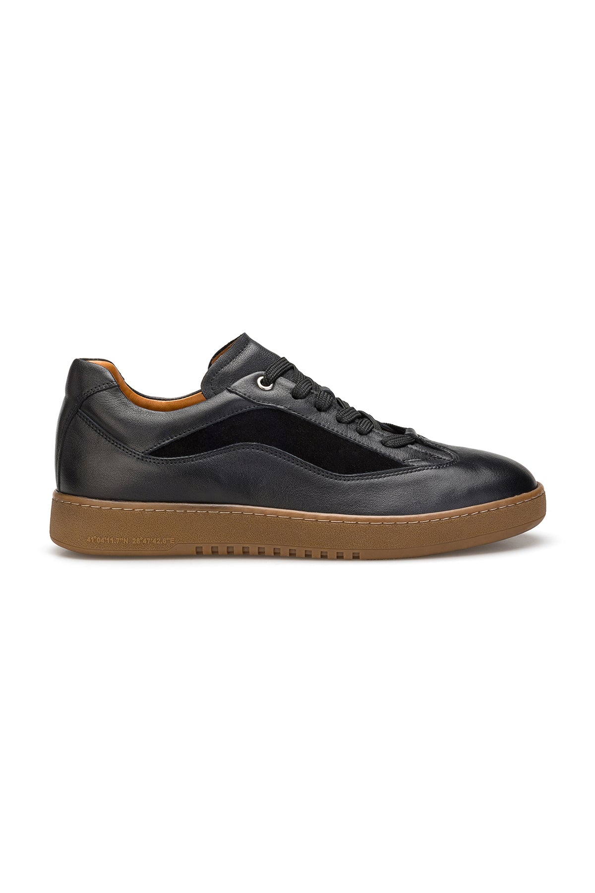 Soft Weich Leder Schwarz Sneakers 080-2