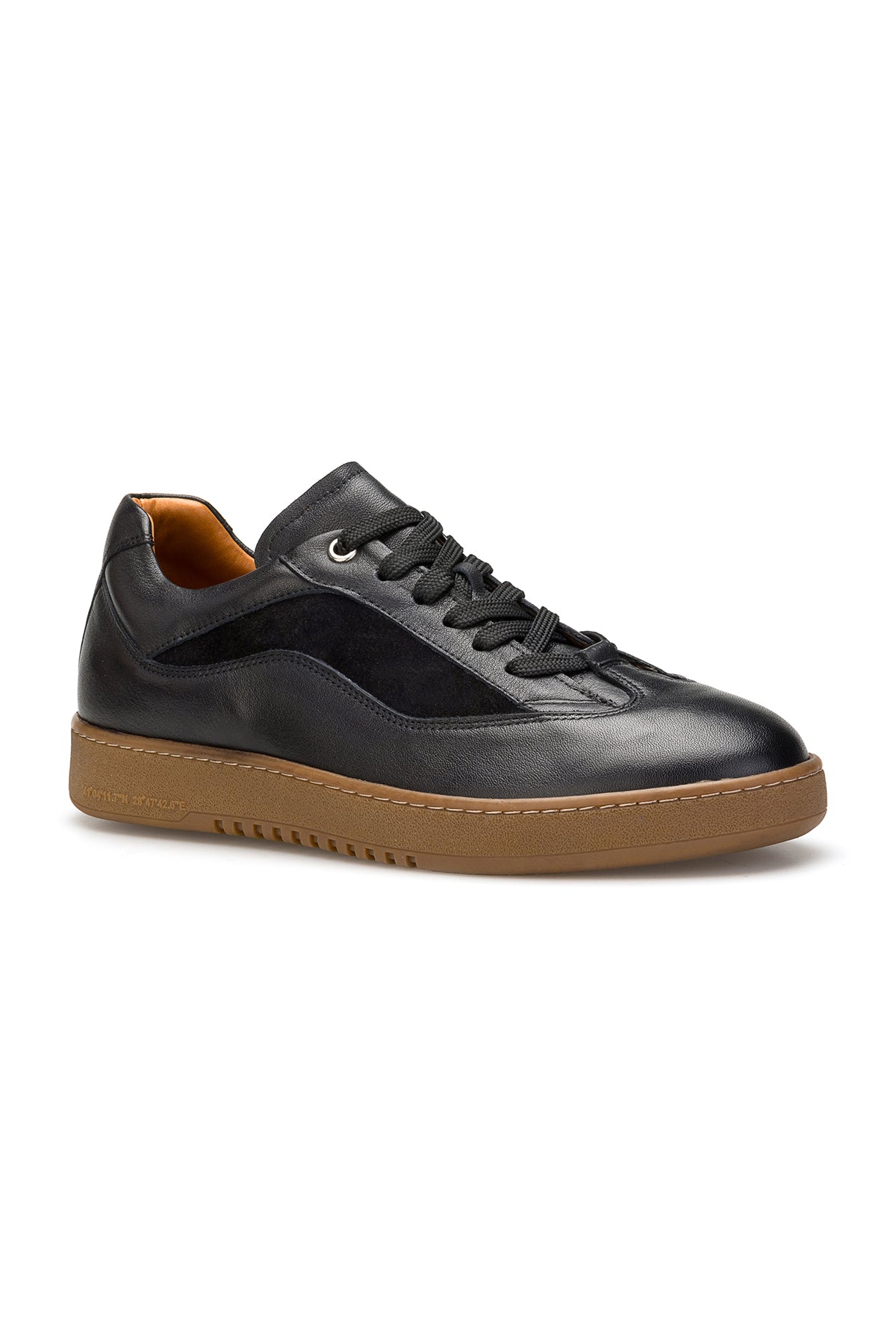 Soft Weich Leder Schwarz Sneakers 080-2