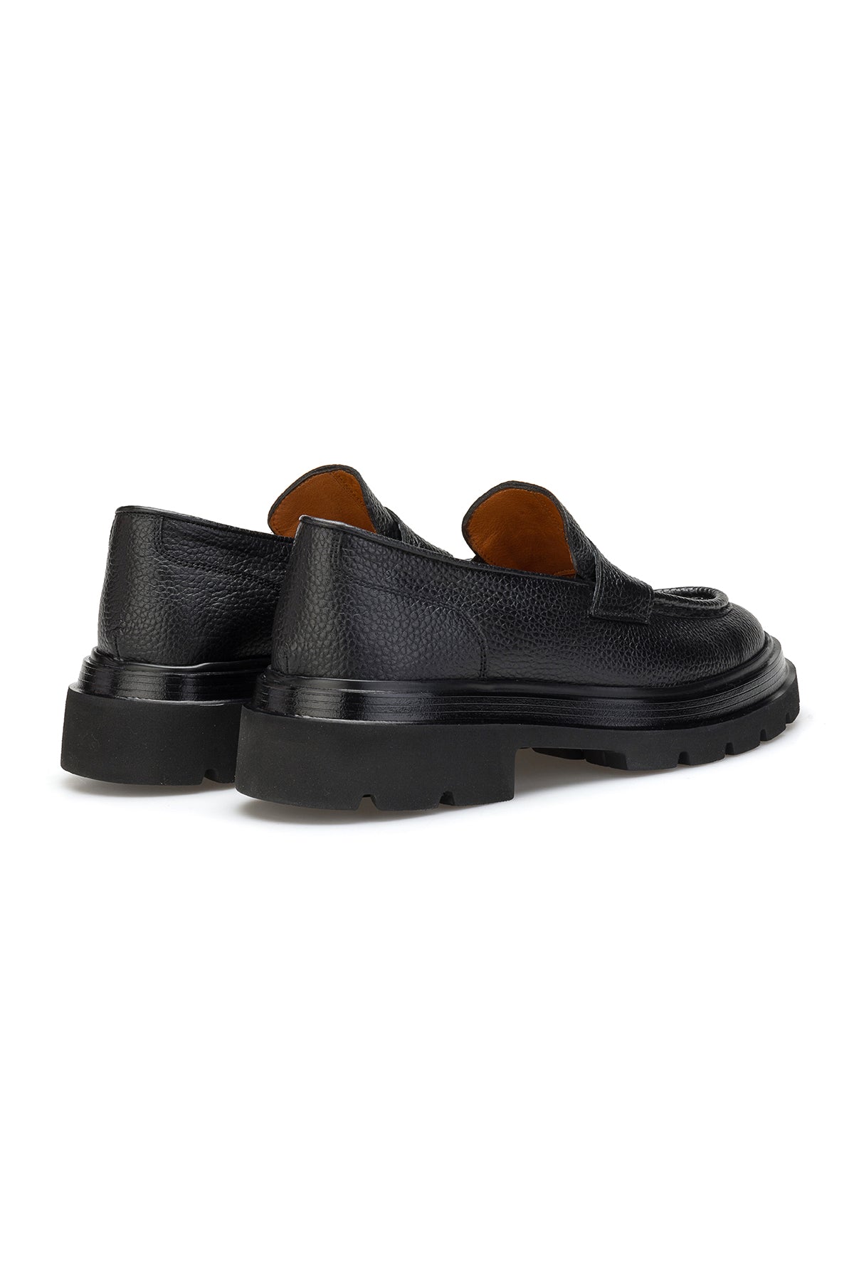 Nahaufnahme des runden Schuhspitzen-Designs in Schwarz