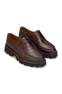 Gianni and Armando Boots à Lacets Cuir Souple Marron