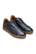 Sneakers homme navy blue cuir doux 0801