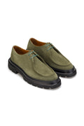 Gianni and Armando Boots à lacets vert olive en daim