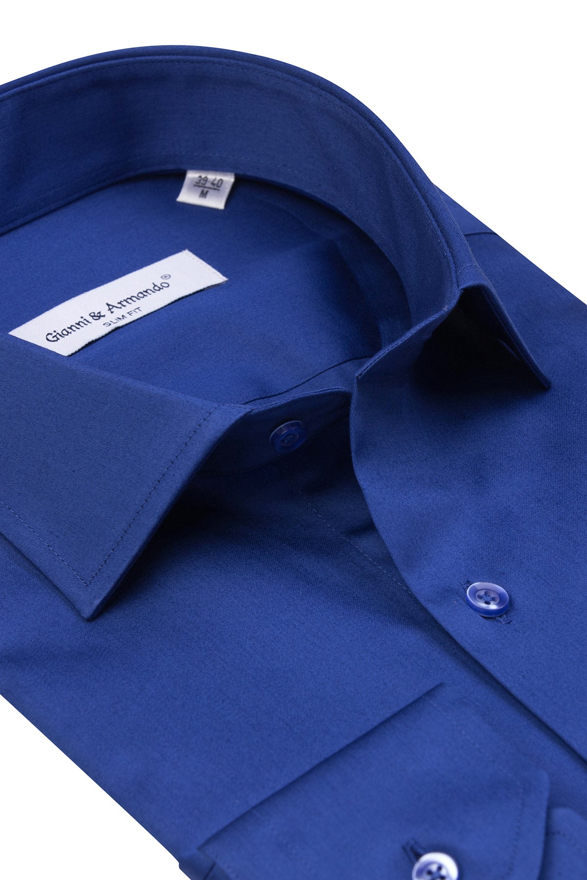 Vue arrière de la Slim Fit Hemd montrant la ligne de boutons épurée et le léger éclat