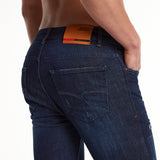 Gianni & Armando Jeans-Label auf der Vorderseite der Navy Blue Slim-Fit Jeans
