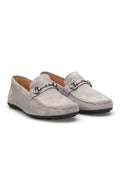 Gianni & Armando Mocassins en cuir de designer gris clair couleur 1033