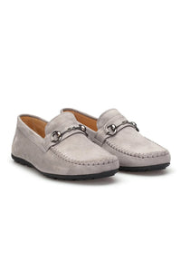 Gianni & Armando Mocassins en cuir de designer gris clair couleur 1033