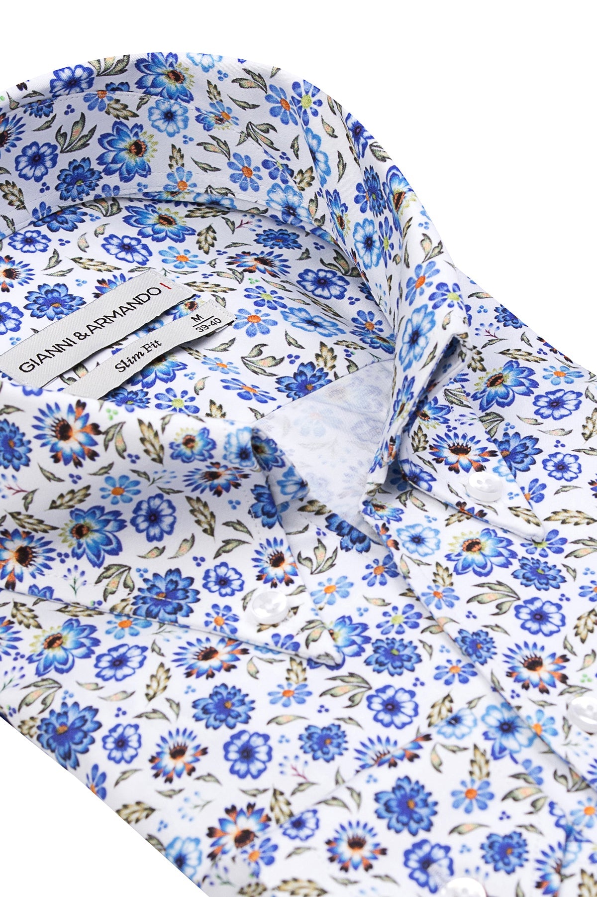 Side profile of the Herrenhemd, highlighting the long sleeves and slim collar design.