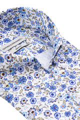 Side profile of the Herrenhemd, highlighting the long sleeves and slim collar design.