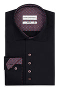 Slim Fit Original Frezeithemden in Schwarz unifarben 100 % Satinierte Baumwolle.