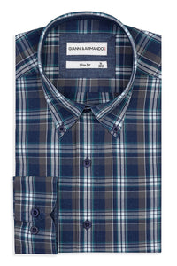 Slim Fit Original Button-Down Karohemden 100 % Baumwolle.