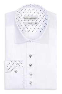 Slim Fit Original Frezeithemden in Weiss unifarben 100 % Satinierte Baumwolle.
