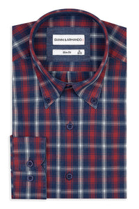 Slim Fit Original Button-Down Karohemden  100 % Baumwolle.