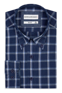 Slim Fit Original Button-Down Karohemden 100 % Baumwolle