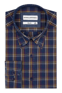 Slim Fit Original Button-Down Karohemden  100 % Baumwolle.