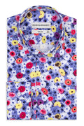 Slim Fit Hemd mit Blumenmuster-multicolor 100 % Satinierte Baumwolle.