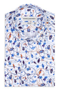 Slim Fit Hemd mit Blumenmuster-multicolor 100 % Satinierte Baumwolle.