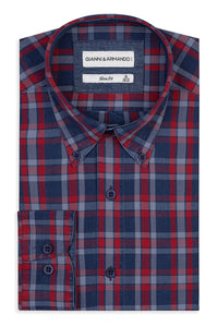 Slim Fit Original Button-Down Karohemden 100 % Baumwolle.