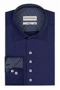 Chemises décontractées Slim Fit Original en Bleu Marine unies, 97 % coton 3 % élasthanne.