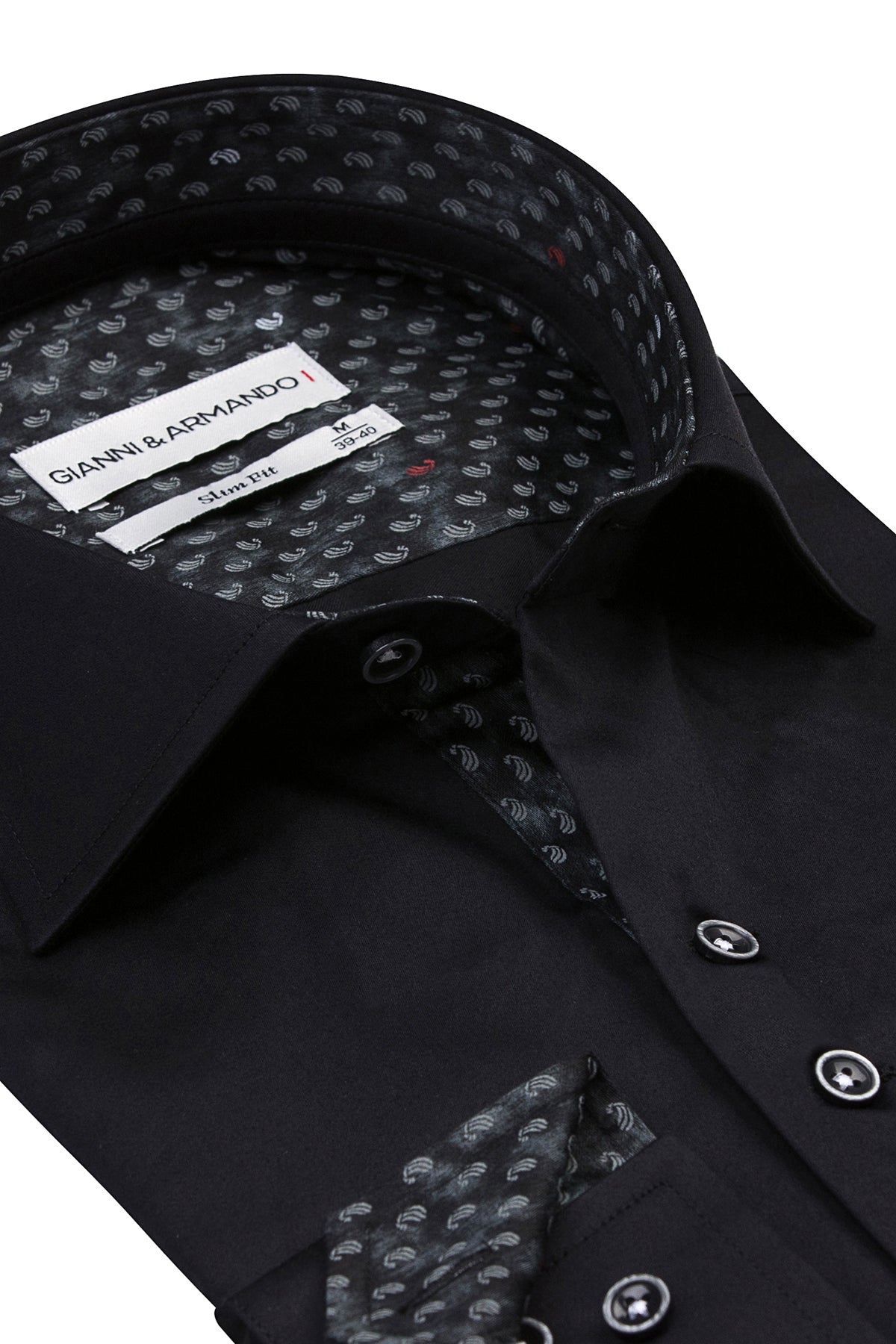 Vue arrière de la chemise Slim Fit avec col Kent marquant et coupe soignée.