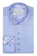 Slim Fit Hemd hellblau 100 % Satinierte Baumwolle