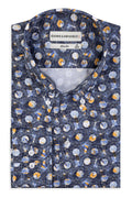 High Button Down Slim-Fit Multicolor muster 100 % Satinierte Baumwolle