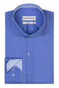 Slim Fit Herrenhemd aus Baumwoll-Satin mit Kontrastnähten