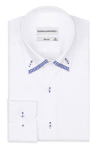 Herren Slim Fit Hemd Weiss mit Doppelkragen | Modern &Elegant