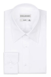 Gianni and Armando chemise homme Slim Fit à col long Blanc