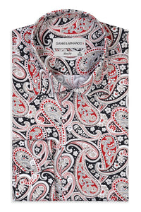 Herren Slim Fit Hemd mit mehrfarbigem Paisley-Muster