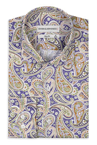 Herren Slim Fit Hemd mit mehrfarbigem Paisley-Muster –