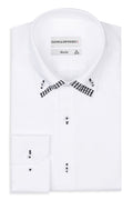 Herren Slim Fit Hemd mit Doppelkragen,Button-down| Modern & Elegant