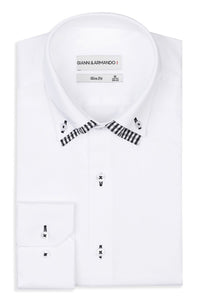 Herren Slim Fit Hemd mit Doppelkragen,Button-down| Modern & Elegant