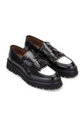Herren Leder Loafer aus Echtleder – Schwarz-Weiss Robuste Profilsohle, Modern Elegant