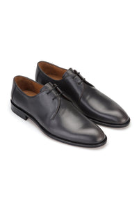 Graue Herren Lederschuhe mit Schnürung – Vollleder innen und aussen, Ledersohle