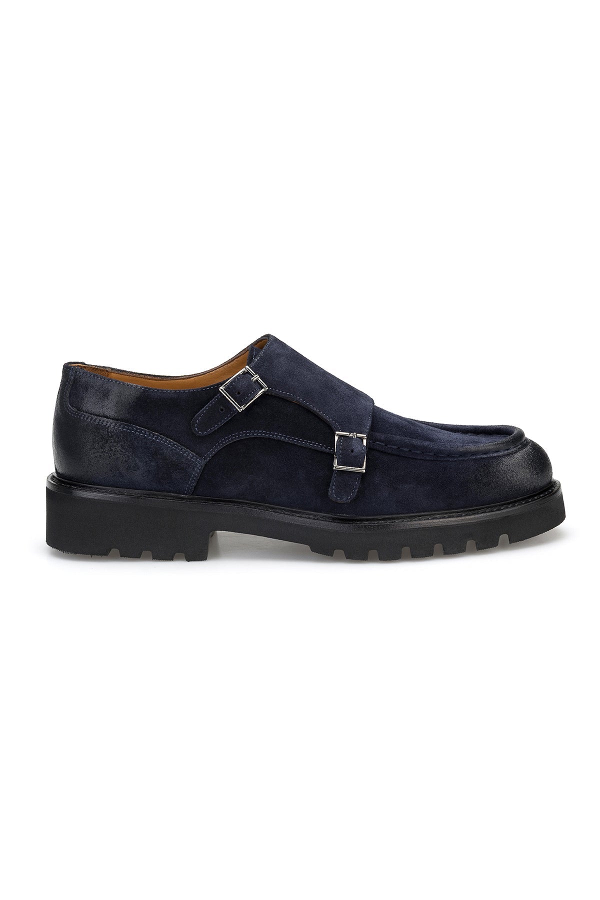 Seitliche Ansicht der Double Monk Schuhe mit Double-Monk-Verschluss