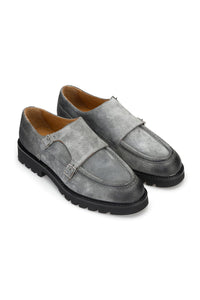 Gianni and Armando Double Monk Wildleder Grau