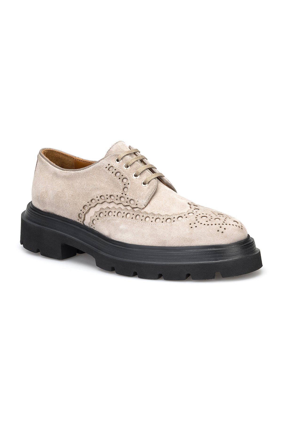 Rückansicht der Wildleder-Lederschuhe, zeigt die elegante EVA‑Sohle.