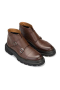 Gianni and Armando Double Monk Leder Stiefel Braun