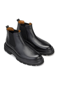 Gianni and Armando Flotter Lederstiefel Schwarz