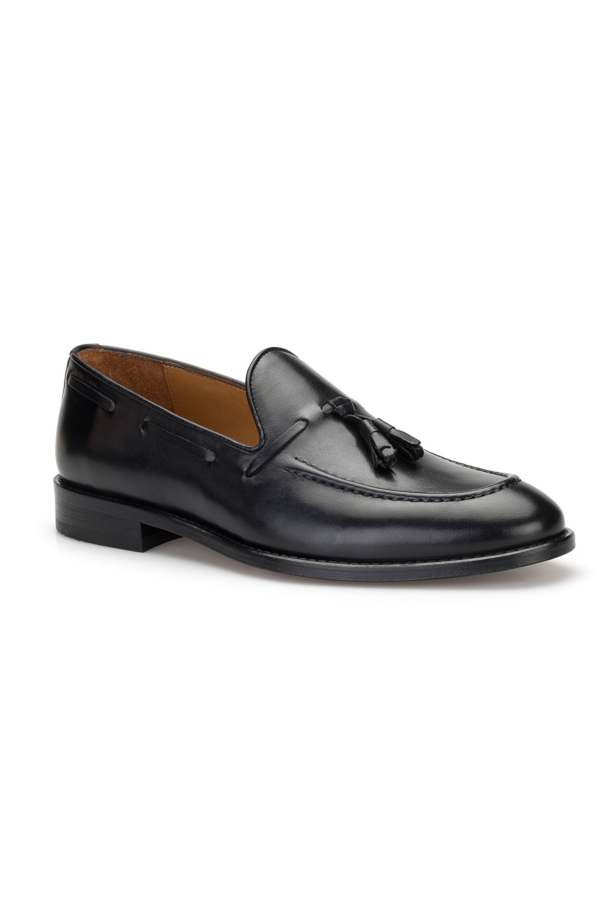 Vue intérieure du mocassin en cuir véritable souple