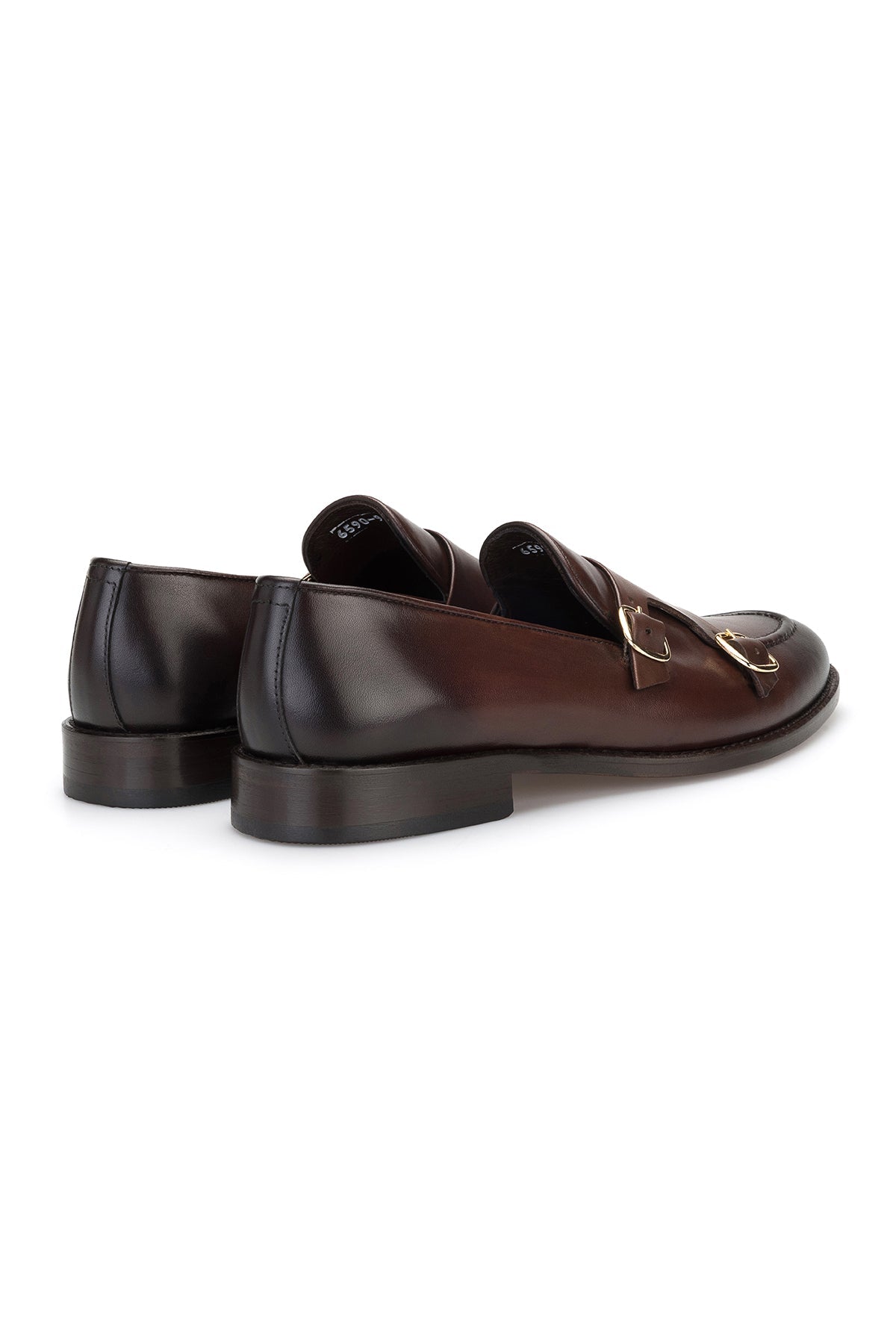 Rückansicht des Double Monk Schuhes mit markanter Doppelschnalle