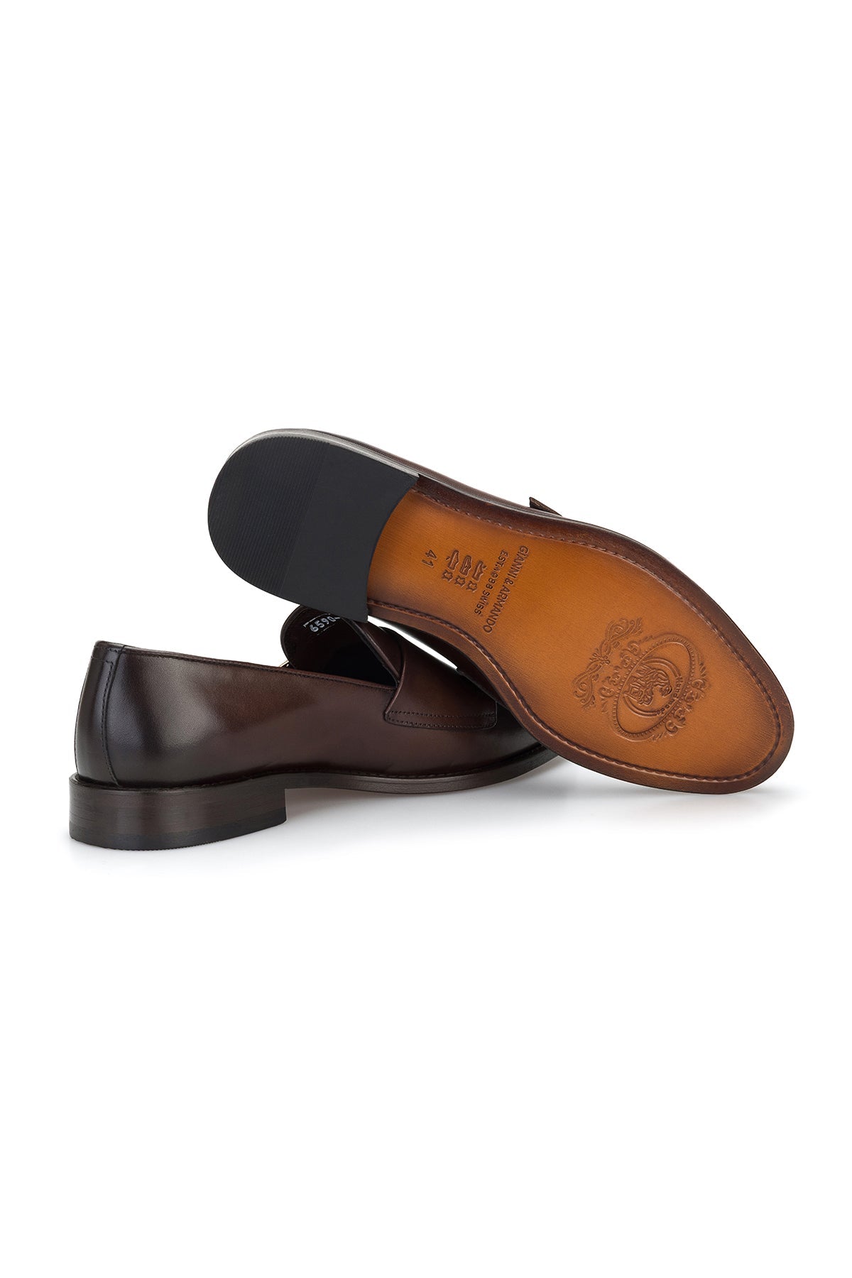 Detailansicht der echten Lederlaufsohle des Double Monk Schuhes
