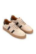 Herren Sneakers Soft Weich Beige-Schwarz 08016