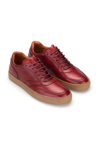 Herren Designer Sneakers Soft Leder Rot 0806
