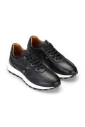 Herren Designer Sneaker weiche Leder 22242 Schwarz