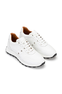 Herren Designer Sneaker soft weiche Leder  Weiss 22242