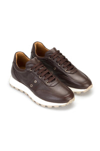 Herren Designer Sneakers Soft Weiche Leder Braun 22242