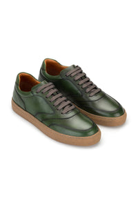 Herren Designer Sneakers Soft Leder Grün 0806