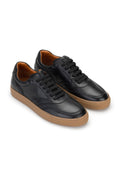Herren Designer Sneakers Schwarz Soft Weich Leder 0806