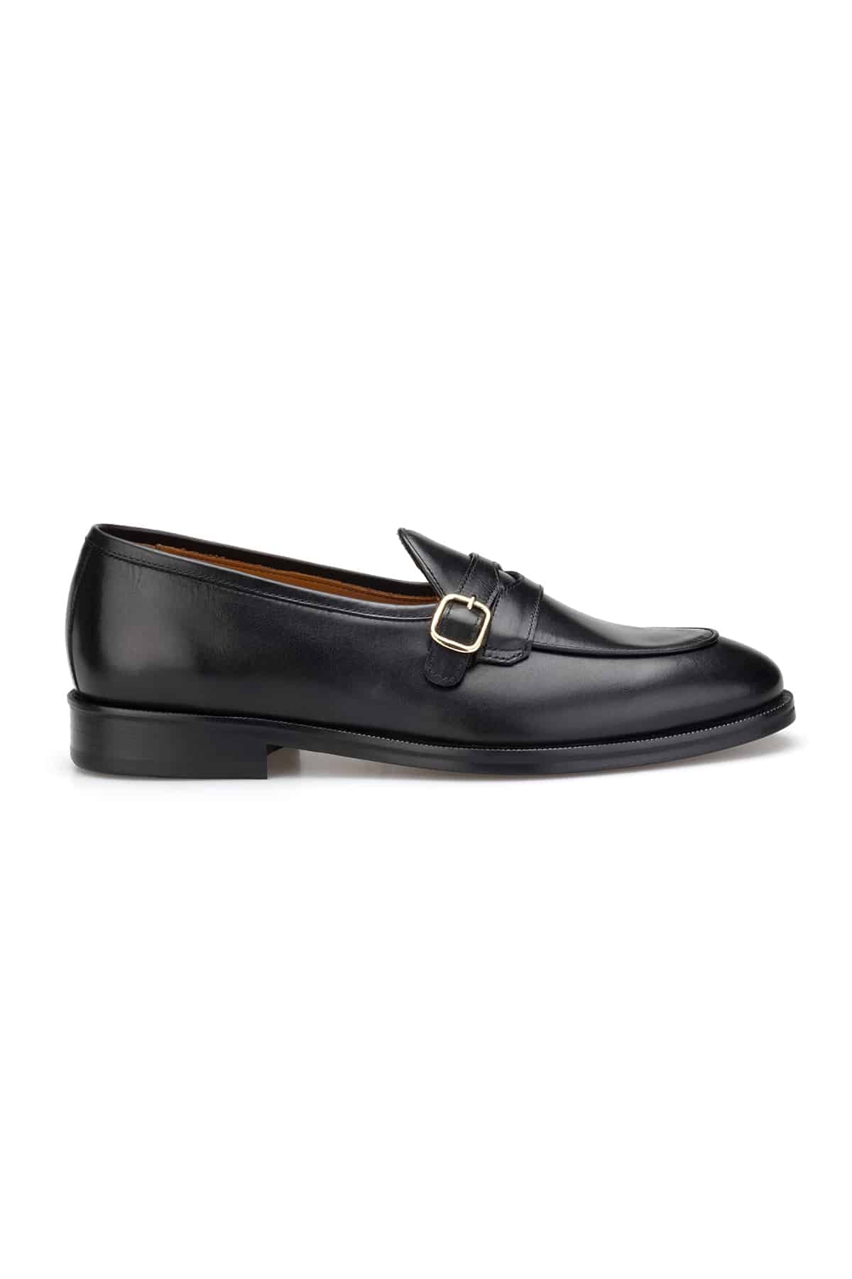 Gianni & Armando Business Schuhe Slipper einzelne schnalle mattes Leder Schwarz Artikel A600-76